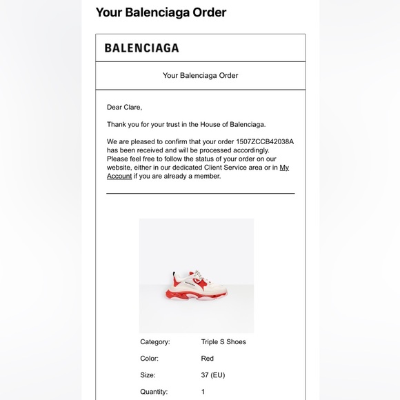 BRAND NEW Balenciaga Triple S Clear Red-White Sneakers - Picture 6 of 10